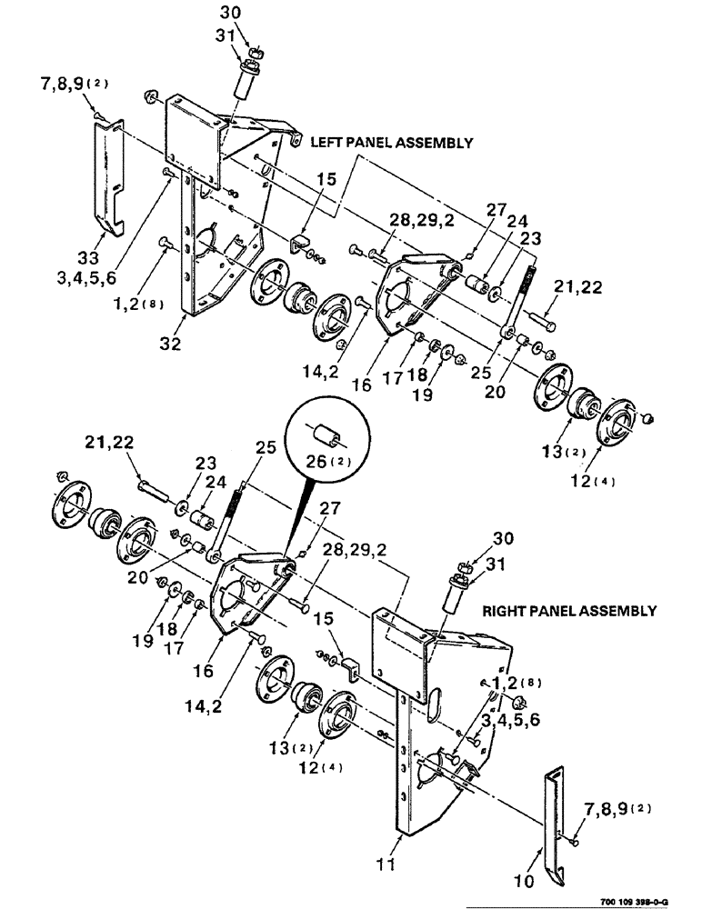 Схема запчастей Case IH 8350 - (5-04) - HAY CONDITIONER PANEL ASSEMBLIES, LEFT AND RIGHT (09) - CHASSIS
