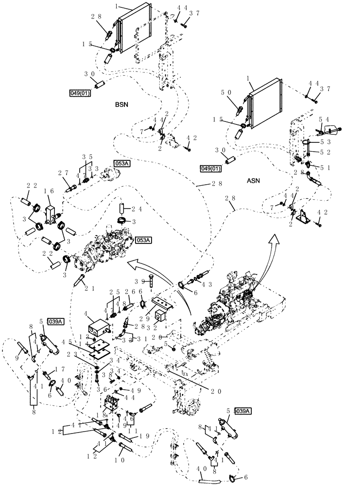 Схема запчастей Case IH WDX901 - (039[01]) - HYDRAULIC HEADER LIFT (35) - HYDRAULIC SYSTEMS