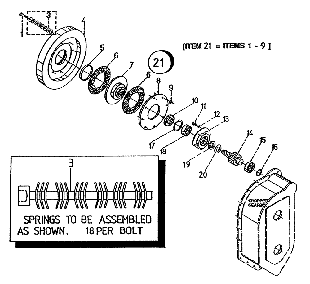 Схема запчастей Case IH 7700 - (A02[80A]) - ROTARY CHOPPER FLYWHEEL AND GEARBOX Mainframe & Functioning Components
