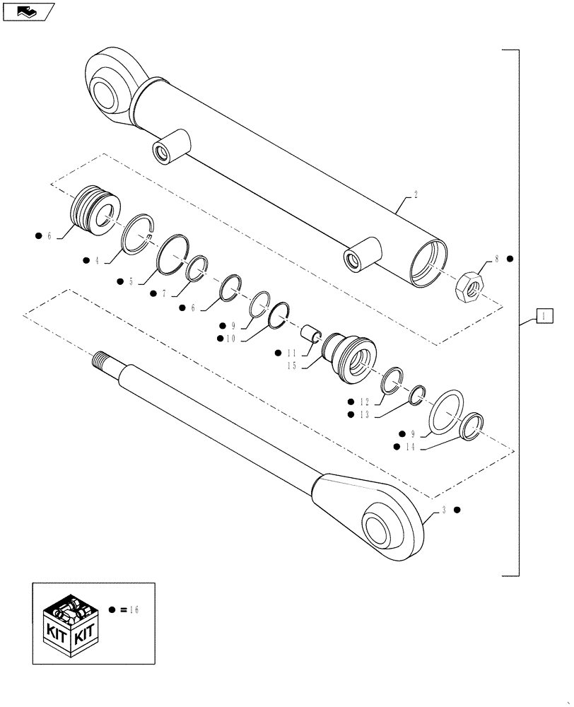 Схема запчастей Case IH TITAN 3530 - (41.216.02) - STEERING CYLINDER (41) - STEERING
