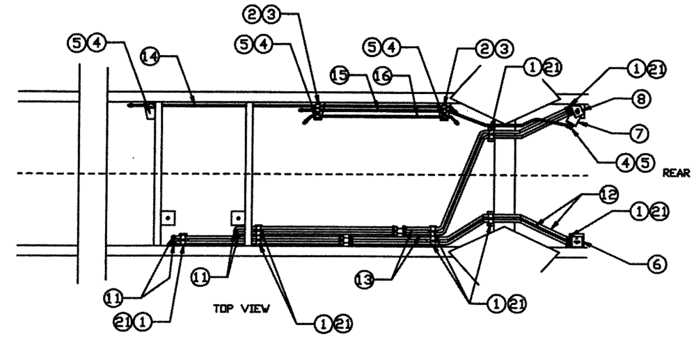 Схема запчастей Case IH PATRIOT WT - (05-008) - HYDRAULIC PLUMBING - STEEL HYDRAULIC TUBES & CLAMPS Hydraulic Plumbing