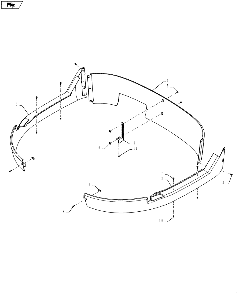 Схема запчастей Case IH 4420 - (02-013) - CAB SKIRT GROUP Cab Exterior