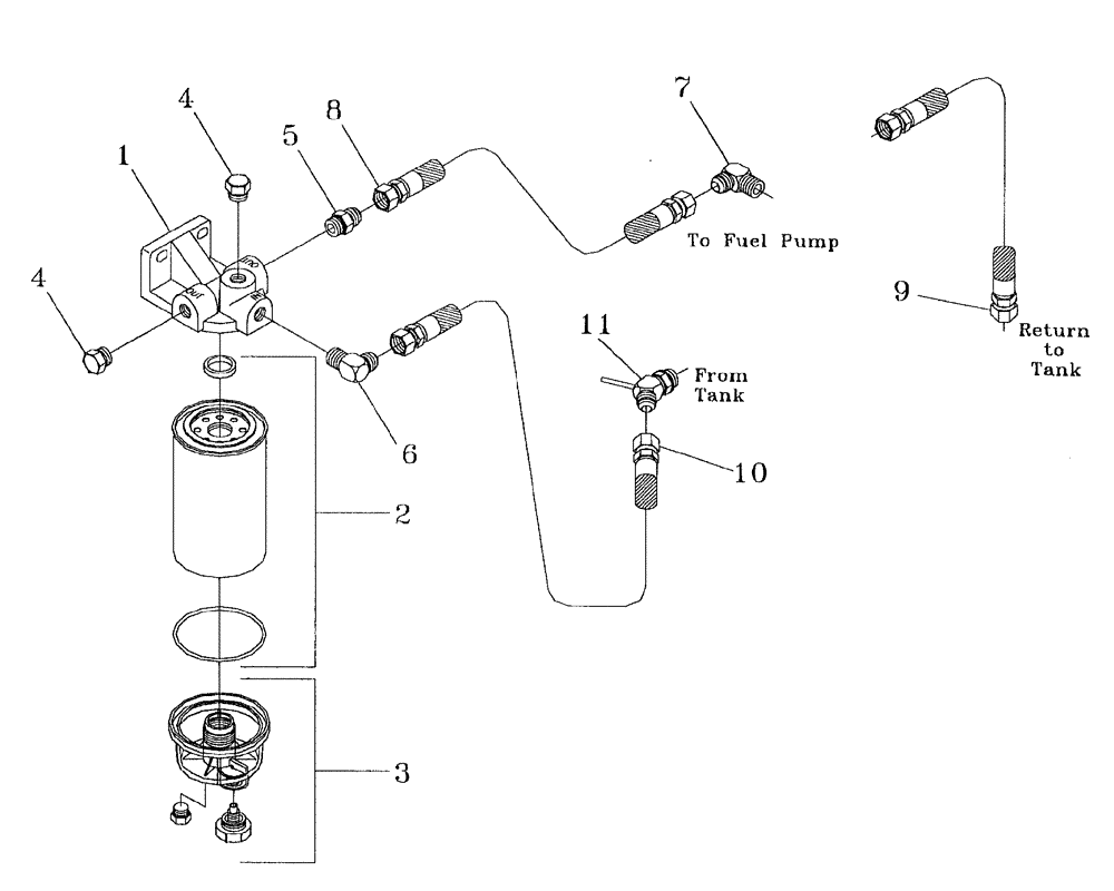Схема запчастей Case IH 7700 - (C01[04]) - WATER SEPARATOR AND FUEL LINES {125/M11} Engine & Engine Attachments