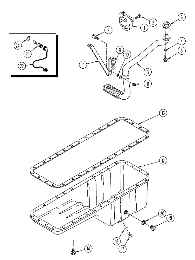 Схема запчастей Case IH FLX3510 - (02-045) - OIL PUMP AND OIL PAN, FLX 3010 (01) - ENGINE