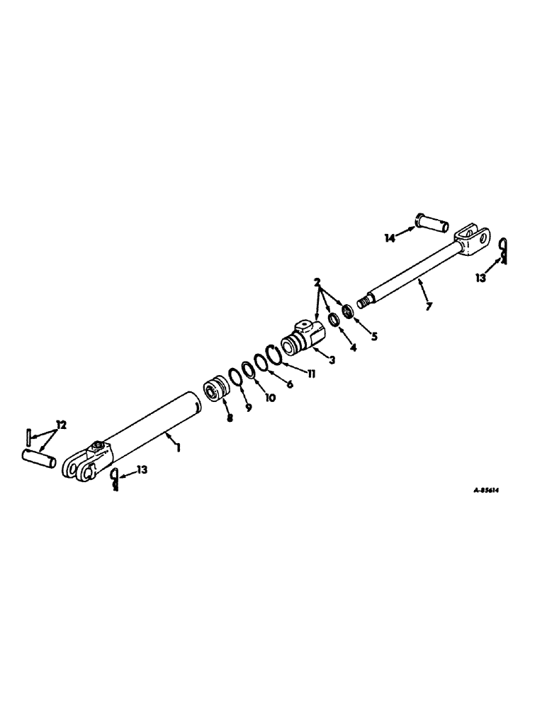 Схема запчастей Case IH 311 - (Q-20) - HYDRAULIC CYLINDER, SINGLE-ACTION, 2 X 8 IN. 