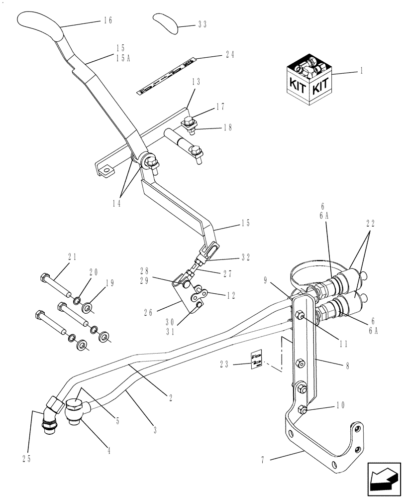 Схема запчастей Case IH FARMALL 40 - (07.08) - REAR REMOTE #1 COMPLETING KIT - 719933046 (07) - HYDRAULIC SYSTEM