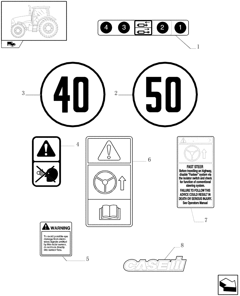 Схема запчастей Case IH PUMA 210 - (1.98.0/01[01]) - DECALS (13) - DECALS