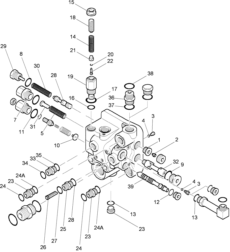 Схема запчастей Case IH 5230 - (8-018) - HYDRAULIC, COMPENSATOR VALVE (08) - HYDRAULICS