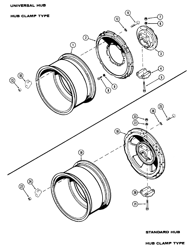 Схема запчастей Case IH 870 - (202) - REAR WHEELS W/38" RIMS, MANUAL ADJUSTABLE, (USED WITH 3-3/16" DIAMETER AXLE) (06) - POWER TRAIN