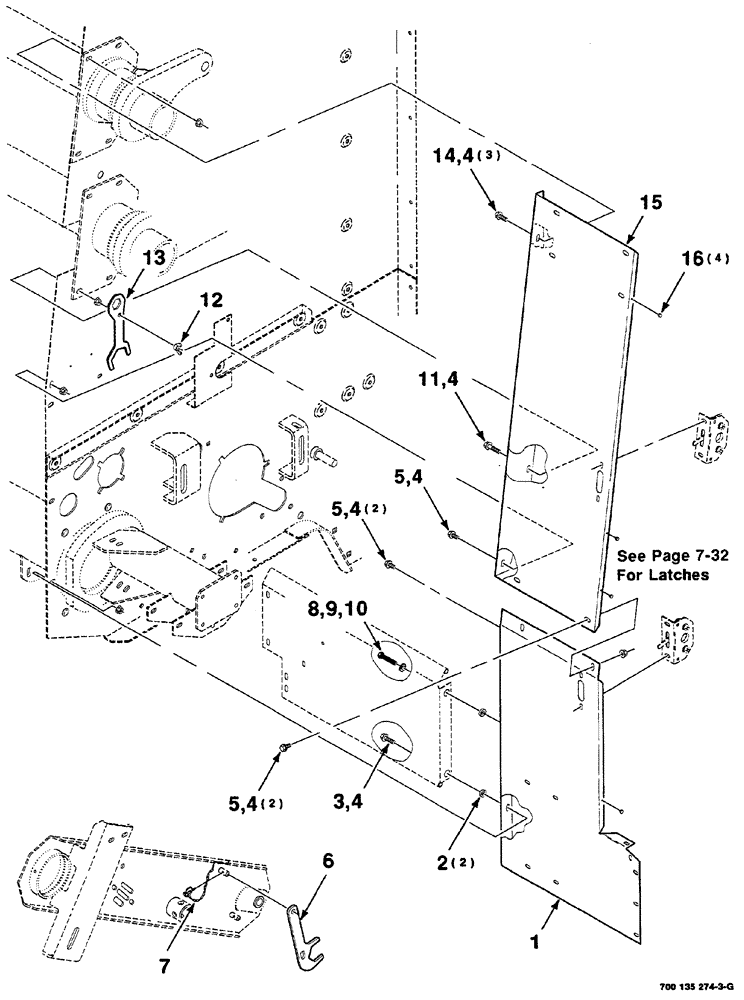 Схема запчастей Case IH RS561 - (07-020) - LATCH SUPPORT ASSEMBLIES (LEFT) (12) - MAIN FRAME