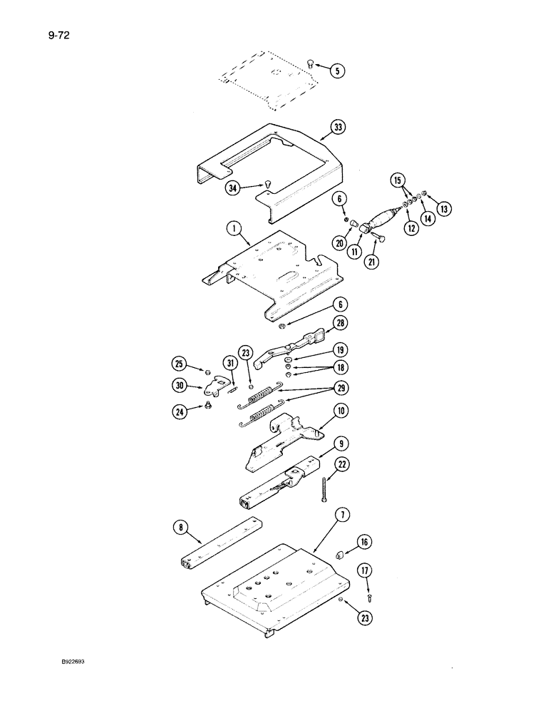 Схема запчастей Case IH 7150 - (9-072) - SEAT ADJUSTER, AIR/OIL SUSPENSION (09) - CHASSIS/ATTACHMENTS