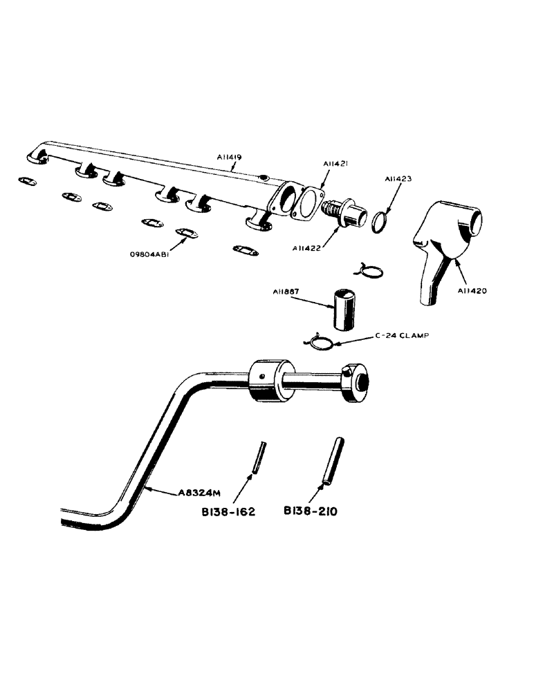 Схема запчастей Case IH 930 - (2-062) - THERMOSTAT AND WATER MANIFOLD, SEE PAGE 26 OF SUPPLEMENT, THERMOSTAT (02) - ENGINE