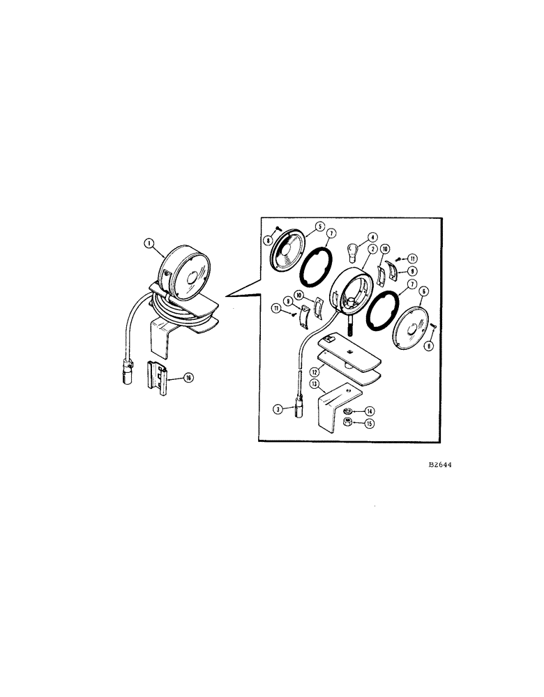 Схема запчастей Case IH 1660 - (188[A]) - WARNING LAMP (55) - ELECTRICAL SYSTEMS