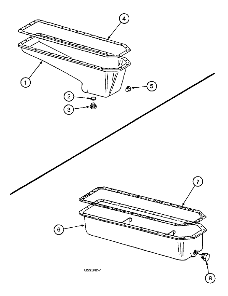 Схема запчастей Case IH DTI-466B - (9E-016) - CRANKCASE OIL PAN, 4366 AND 4386 TRACTORS / 1480 COMBINES AND 1470 HILLSIDE COMBINES 