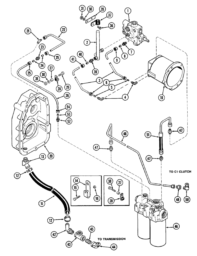 Схема запчастей Case IH 4890 - (8-252) - PTO HYDRAULICS AND LUBRICATION TUBES, P.I.N. 8860450 AND AFTER (08) - HYDRAULICS