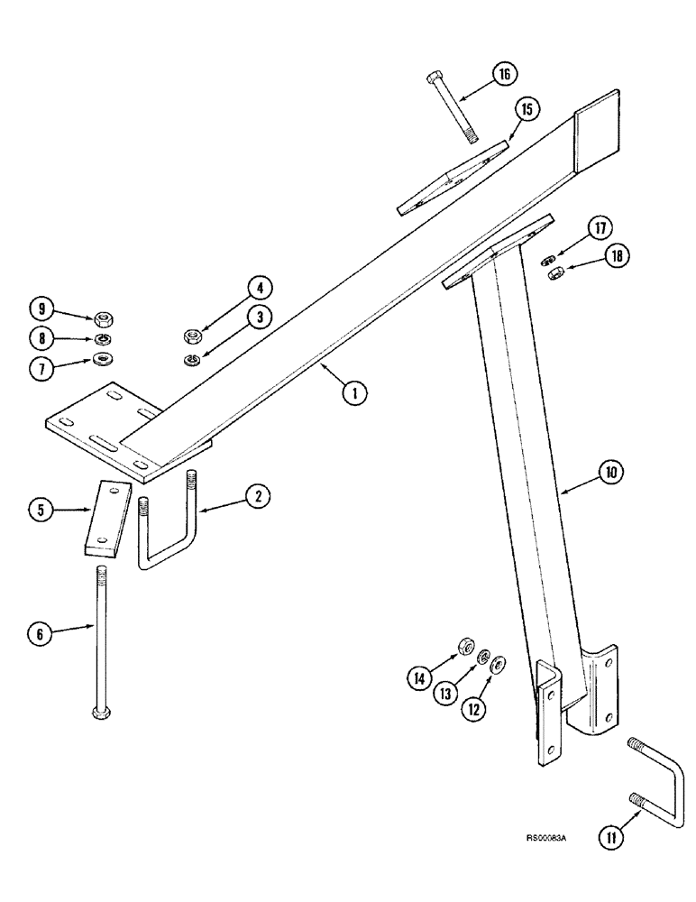 Схема запчастей Case IH 5800 - (9-52) - PRIMARY WING STOP, DOUBLE FOLD, 43 FOOT THROUGH 53 FOOT WIDE (09) - CHASSIS/ATTACHMENTS