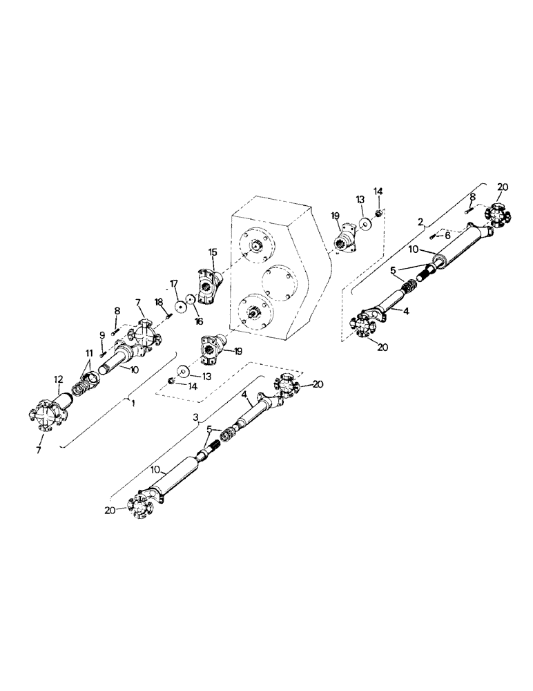 Схема запчастей Case IH ST325 - (04-37) - DRIVESHAFTS, W/SWINGING TRANSFER CASES (04) - Drive Train