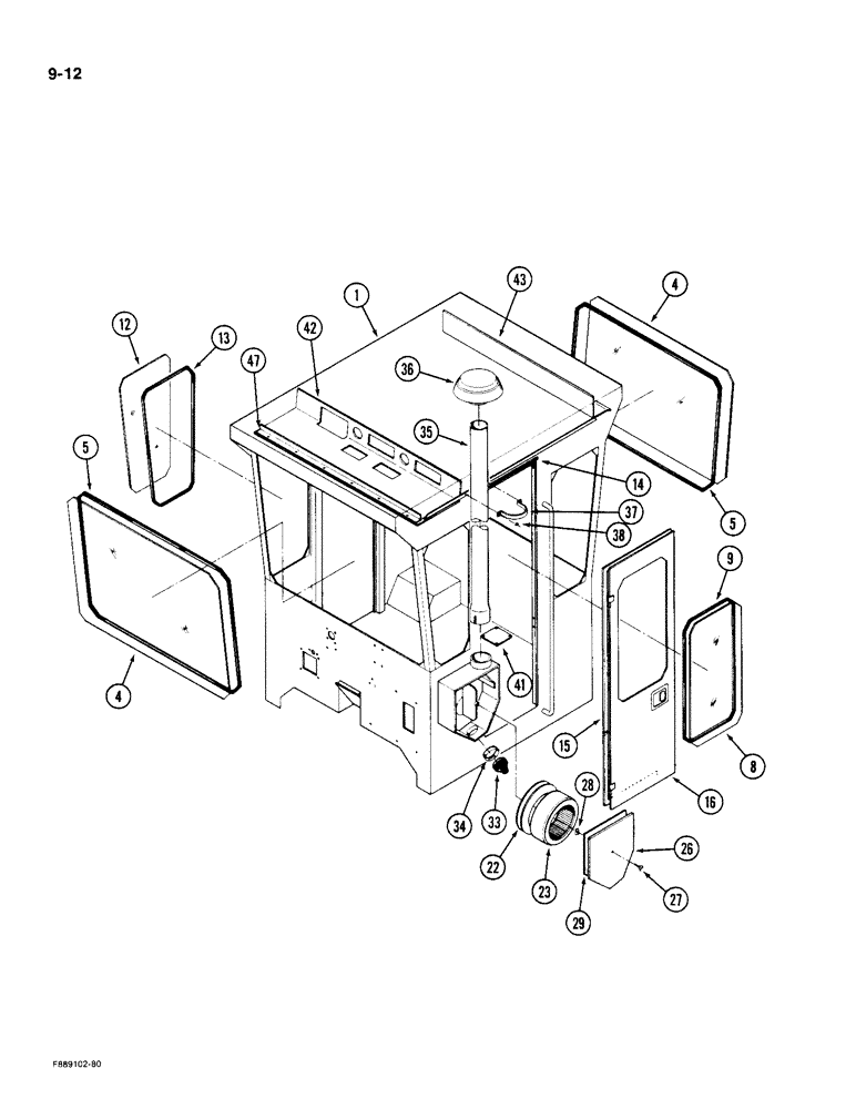 Схема запчастей Case IH 9190 - (9-12) - CAB AND WINDOWS (09) - CHASSIS/ATTACHMENTS
