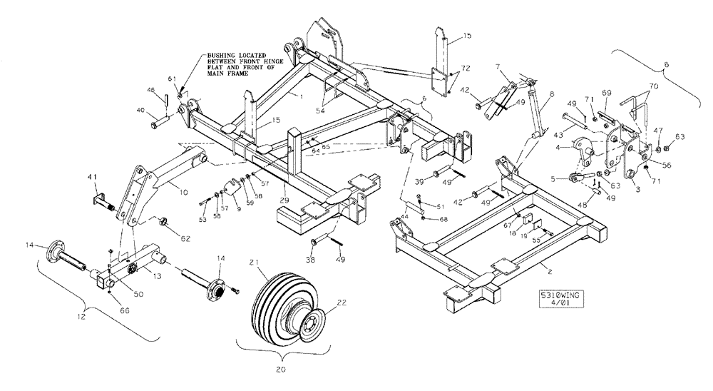 Схема запчастей Case IH 5310 - (39.100.03) - WING FRAME (09) - CHASSIS/ATTACHMENTS