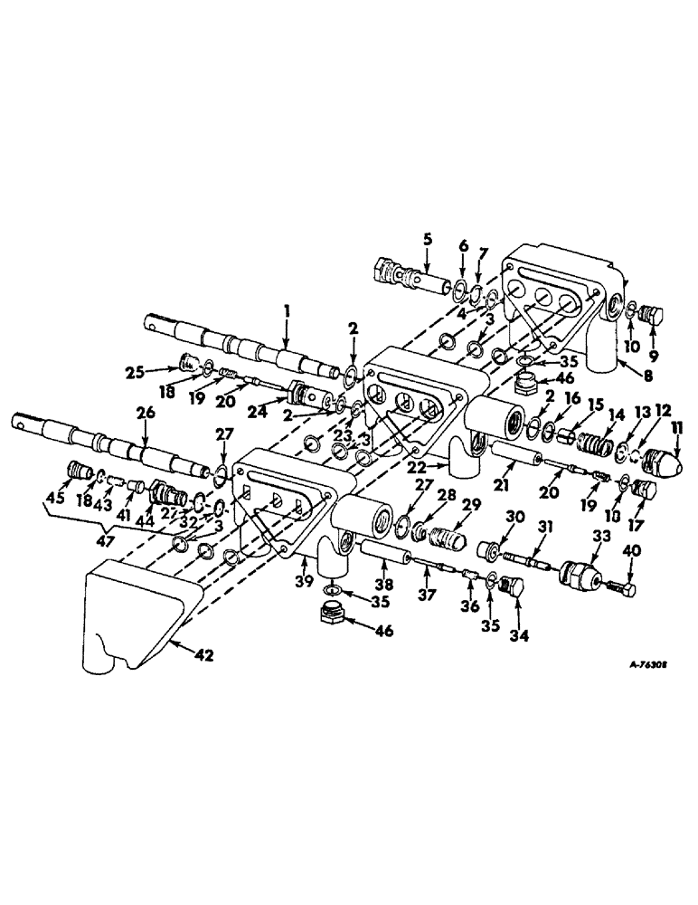 Схема запчастей Case IH 315 - (F-36) - HYDRAULICS SYSTEM, PLATFORM LIFT VALVE, NOT HYDROSTATIC GROUND DRIVE (07) - HYDRAULIC SYSTEM