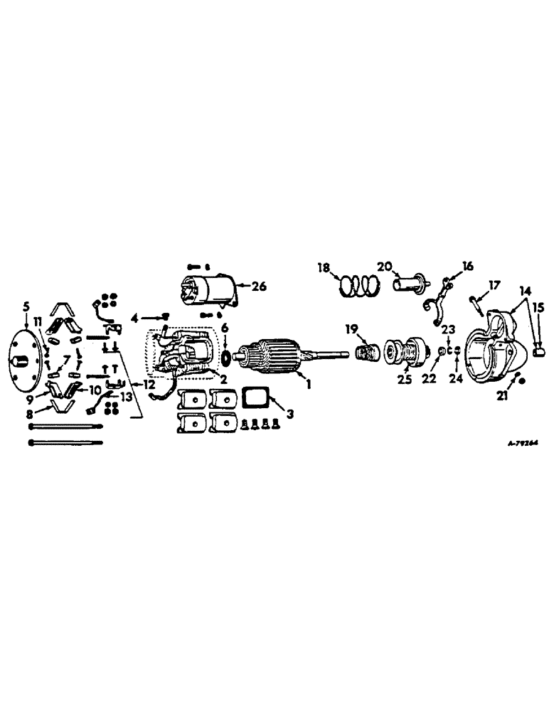 Схема запчастей Case IH 615 - (08-25) - ELECTRICAL, CRANKING MOTOR, DELCO REMY, CARBURETED ENGINES (06) - ELECTRICAL