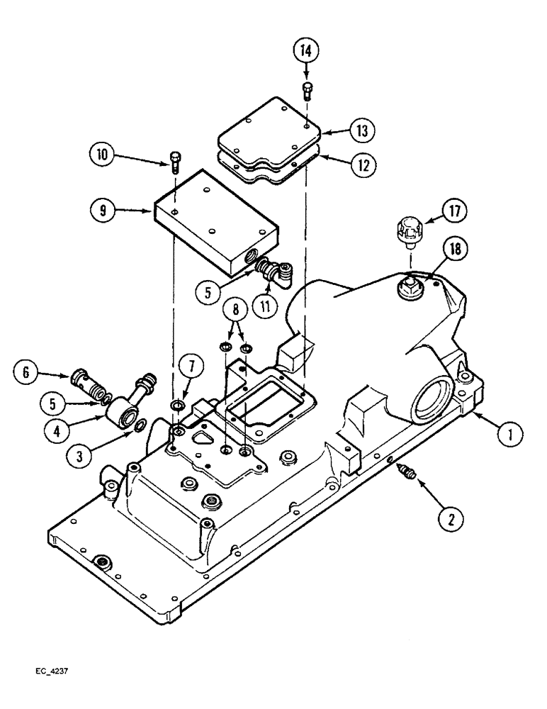 Схема запчастей Case IH 3230 - (6-040) - REAR FRAME, TOP COVER CONNECTIONS (06) - POWER TRAIN
