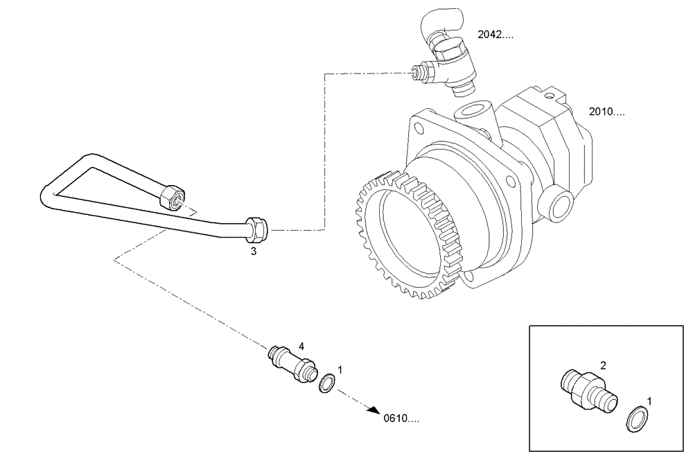 Схема запчастей Case IH F3AE0684K E904 - (2036.006) - FUEL LINES - RETURN TO FUEL PUMP 