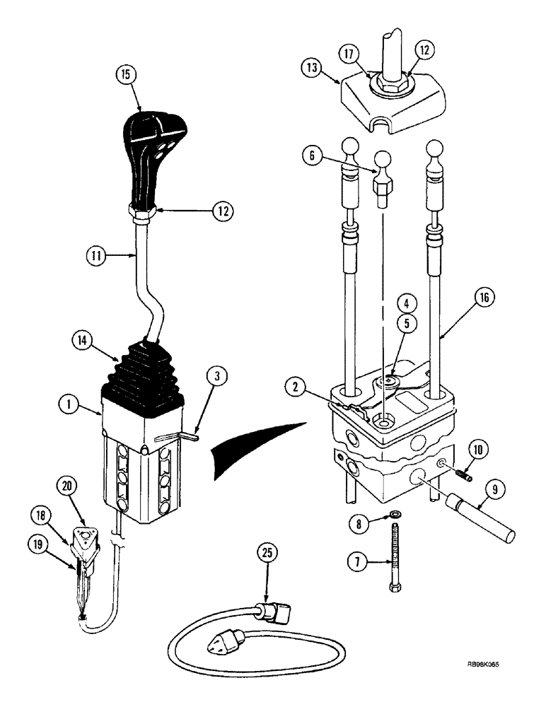 Схема запчастей Case IH L500 - (8-046) - CONTROL ASSEMBLY - 3 FUNCTION (CX70 - CX100) (08) - HYDRAULICS