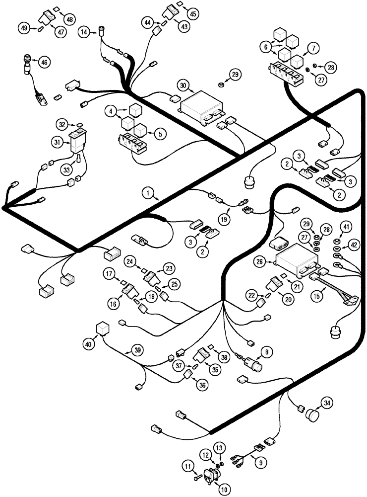 Схема запчастей Case IH MX90C - (04-04) - HARNESS CONTROL CONSOLE (04) - ELECTRICAL SYSTEMS