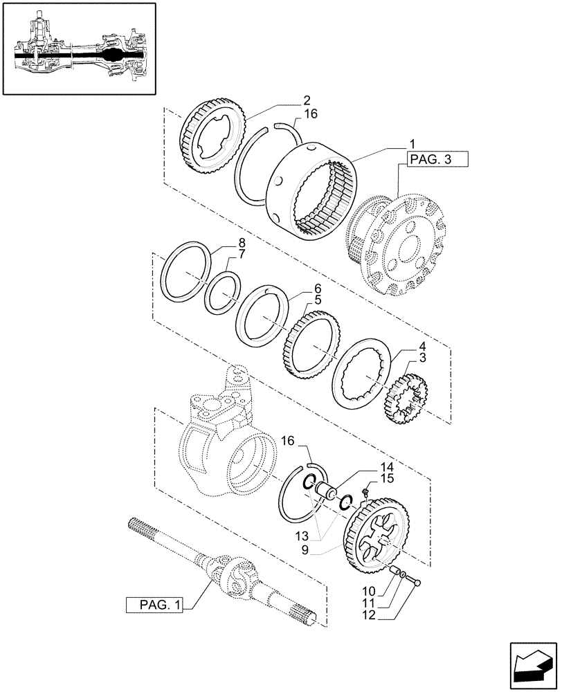 Схема запчастей Case IH JX1060C - (1.40.4/10[03]) - (VAR.324) STANDARD FRONT AXLE W/LOCK, DIFFERENTIAL MECHANIK W/FRONT BRAKE (40KM/H) - COVER PLATE (04) - FRONT AXLE & STEERING