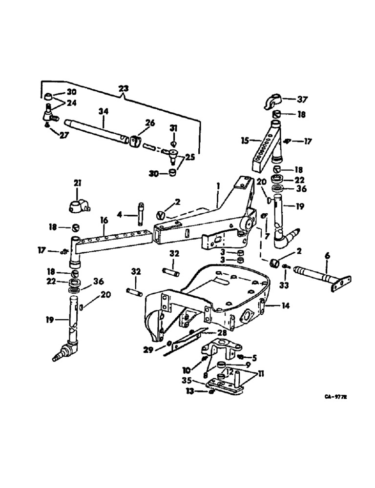 Схема запчастей Case IH 574 - (14-04) - SUSPENSION, SWEPT BACK FRONT AXLE Suspension