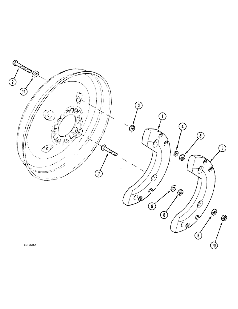 Схема запчастей Case IH 4230 - (6-132) - REAR WHEEL WEIGHTS, SPLIT TYPE, BAR TYPE AXLE, 34, 38 OR 42 IN. WHEELS, 1ST AND 2ND OR 3RD POSITIONS (06) - POWER TRAIN
