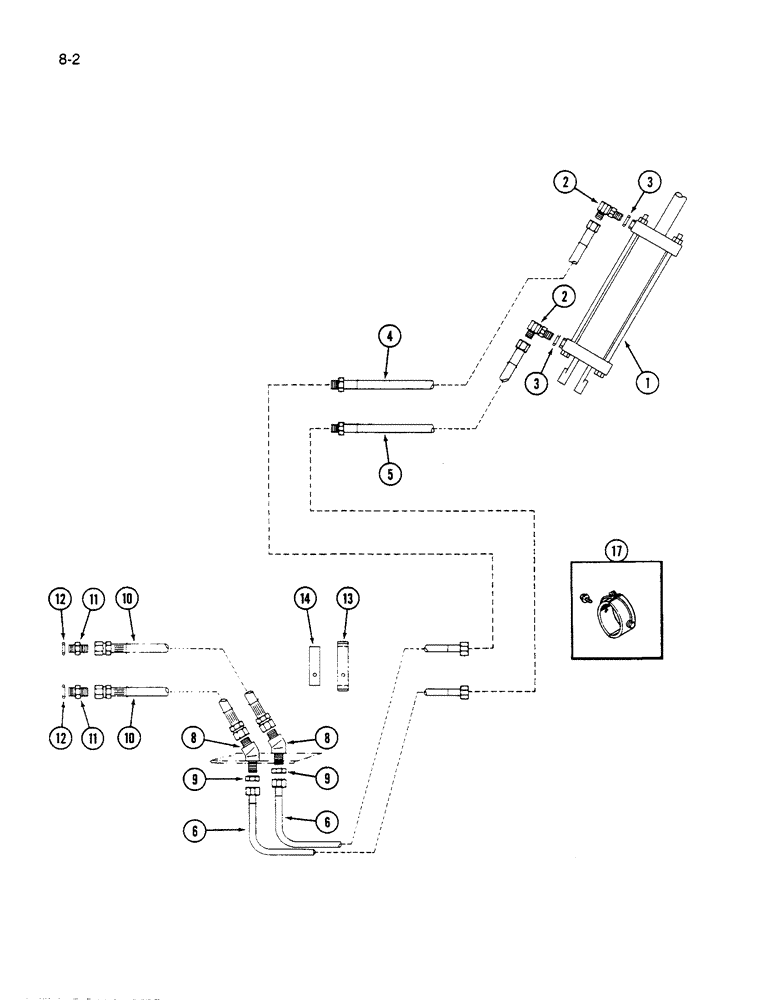 Схема запчастей Case IH 1190 - (8-02) - TONGUE POSITIONING HYDRAULIC SYSTEM, 1190 MOWER CONDITIONER (07) - HYDRAULICS