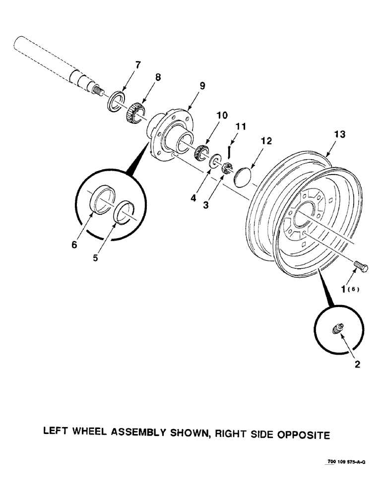 Схема запчастей Case IH 8350 - (7-06) - WHEEL AND HUB ASSEMBLY, LEFT (09) - CHASSIS