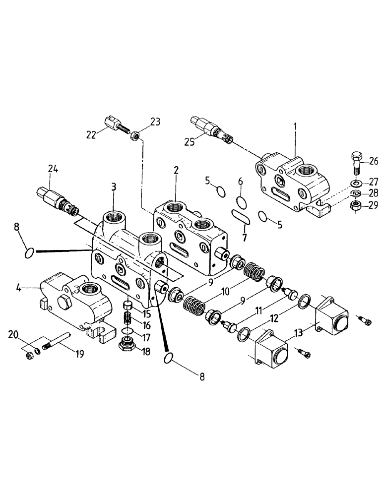 Схема запчастей Case IH 7700 - (B04-30) - HYDRAULICS, VALVE, CIRCUIT, RACINE Hydraulic Components & Circuits