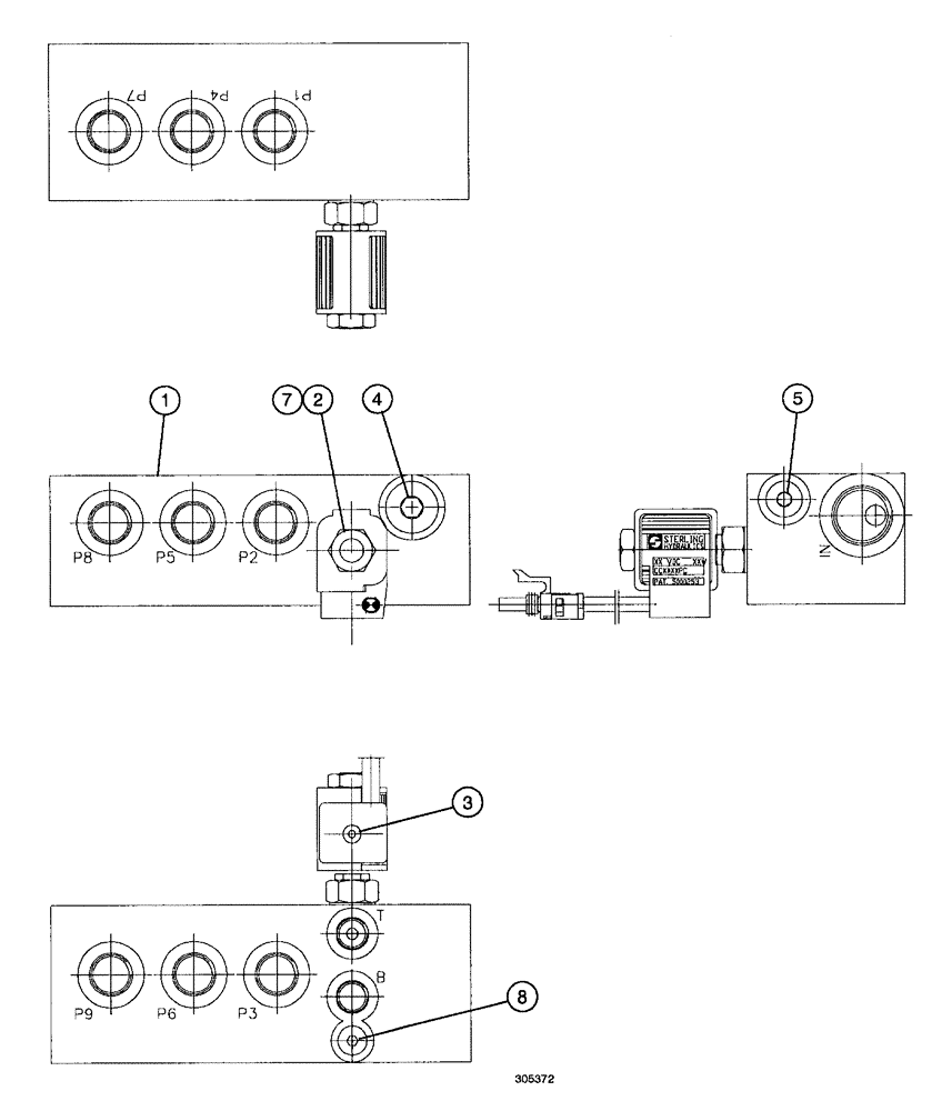 Схема запчастей Case IH SPX4260 - (187) - PARK BRAKE MANIFOLD ASSEMBLY (33) - BRAKES & CONTROLS