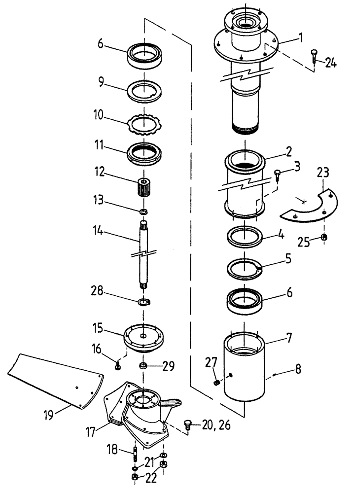 Схема запчастей Case IH 7700 - (A03[05A]) - VERTICAL ARM EXTRACTOR FAN Mainframe & Functioning Components