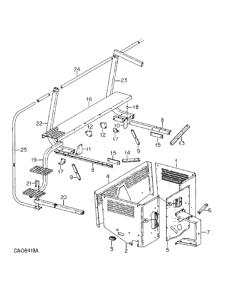 Схема запчастей Case IH 800 - (07-04) - SEED HANDLING, SIDE SHEETS AND STEP, UNIT R, ONE PER MODULE (09) - CHASSIS/ATTACHMENTS