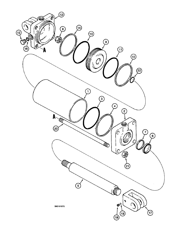 Схема запчастей Case IH 955 - (8-126) - HYDRAULIC CYLINDER - 127700A1, WING FOLD, 24 ROW NARROW - FRONT FOLD (08) - HYDRAULICS
