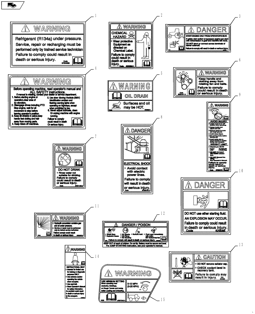 Схема запчастей Case IH 4420 - (10-004) - SAFETY GROUP (13) - DECALS