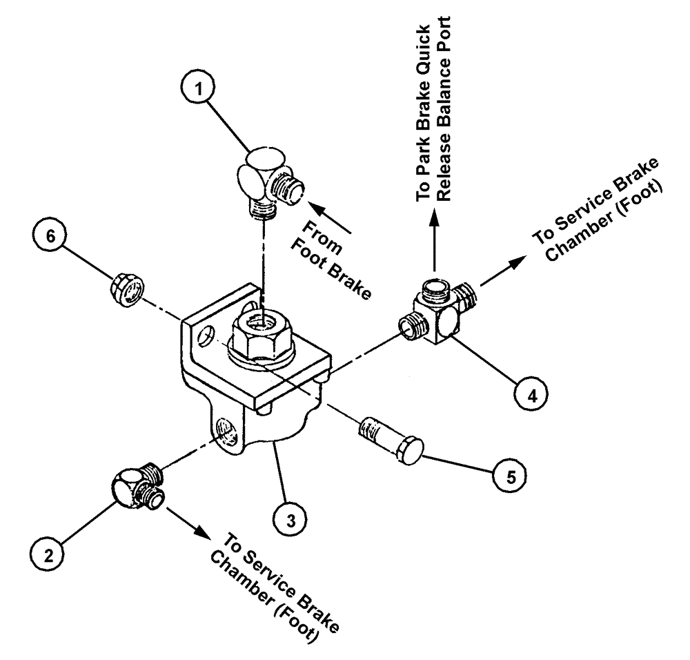 Схема запчастей Case IH FLX4330 - (07-009) - QUICK RELEASE, REAR BRAKE Pneumatics