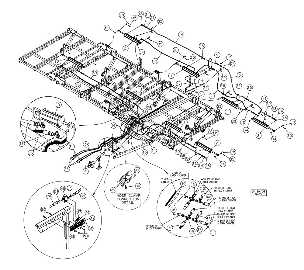 Схема запчастей Case IH TIGERMATE II - (35.100.07) - FRONT WING LIFT HYDRAULICS OPTION 38-1/2 THROUGH 46-1/2 (35) - HYDRAULIC SYSTEMS
