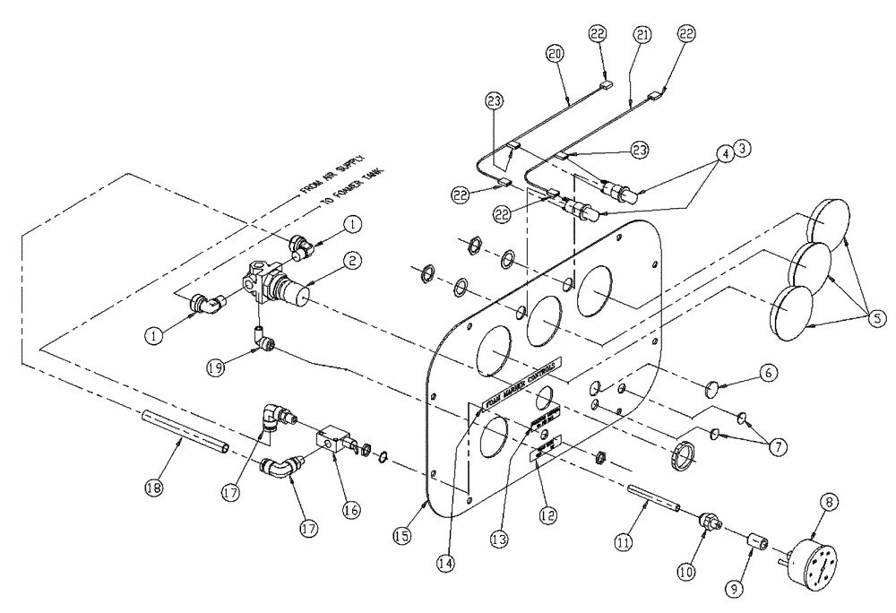 Схема запчастей Case IH 437 - (09-003) - DASH PANEL ASSY, FOAM, FLEX (16) - FOAM MARKER