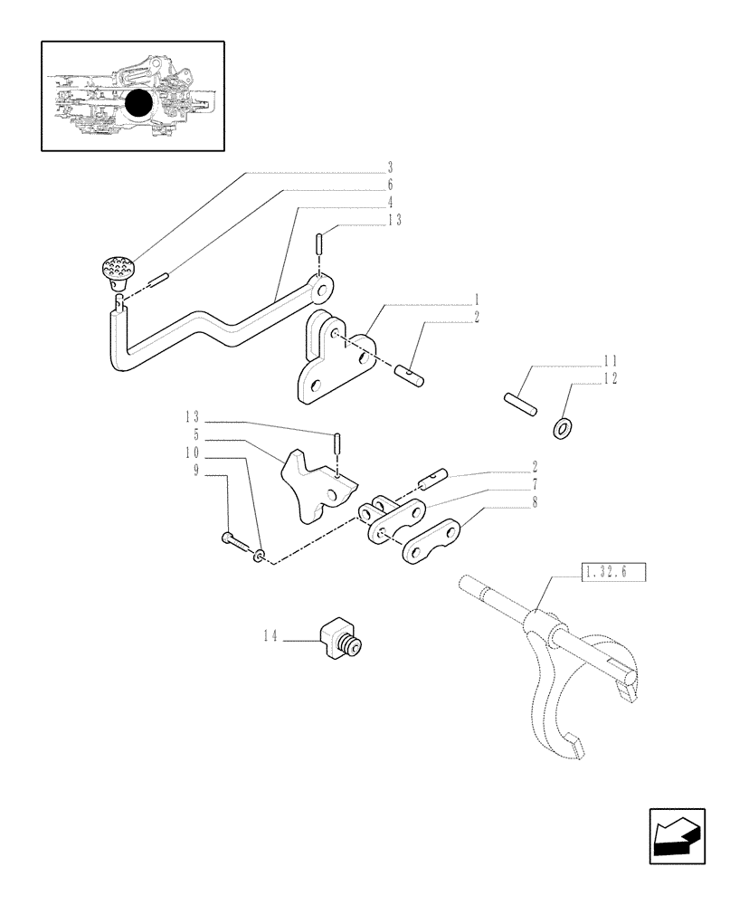 Схема запчастей Case IH JX70 - (1.32.7) - DIFFERENTIAL LOCK CONTROL (03) - TRANSMISSION