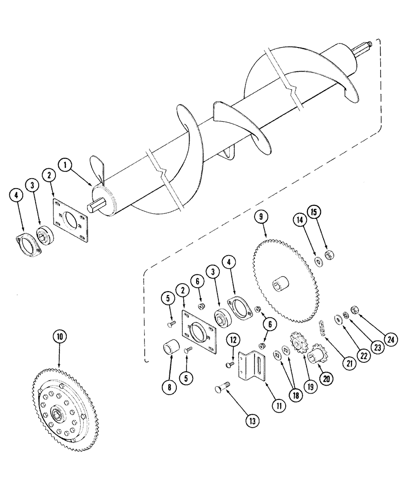 Схема запчастей Case IH 1083 - (09-28) - AUGER - DRIVE (1064, 1083, 1084), - JJC0335001 (09) - CHASSIS