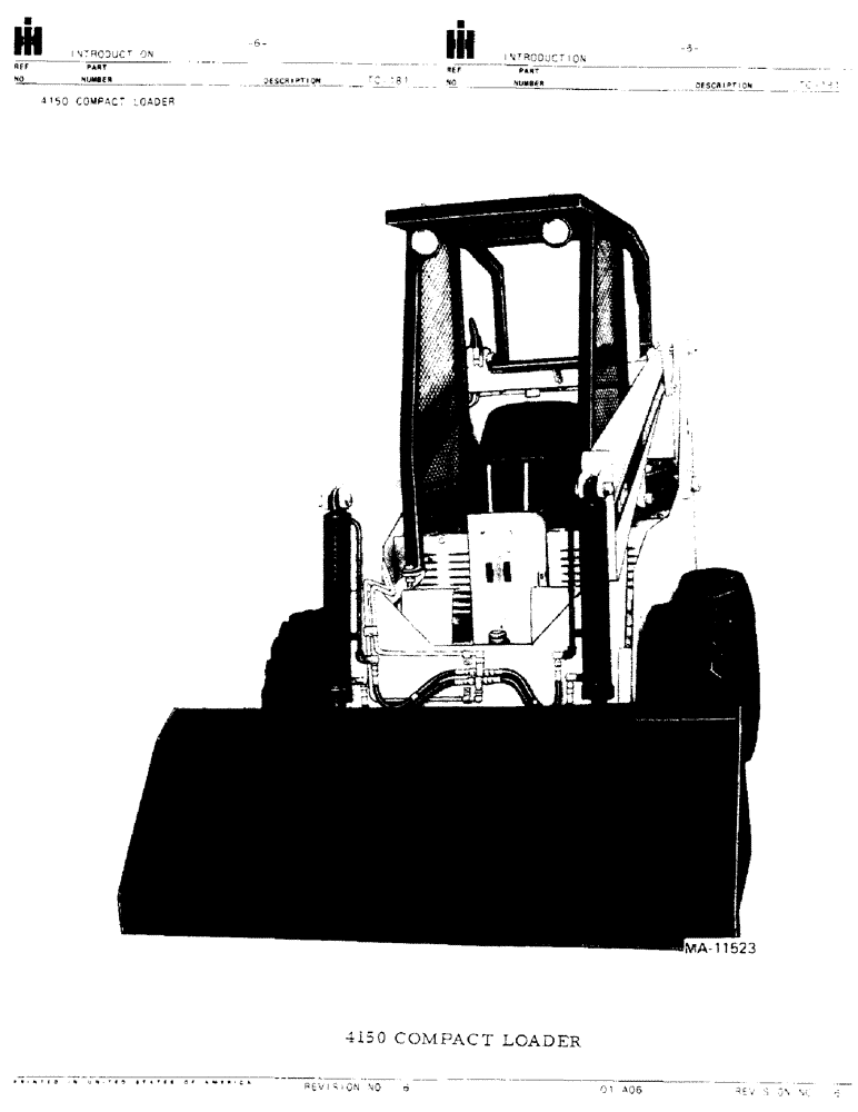 Схема запчастей Case IH 4150 - (00-06) - INTRODUCTION, 4150 COMPACT LOADER (00) - GENERAL