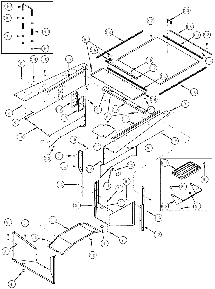 Схема запчастей Case IH CPX610 - (09C-22A) - AIR TUNNEL - ASN JJC0250200 (15) - HANDLING SYSTEM