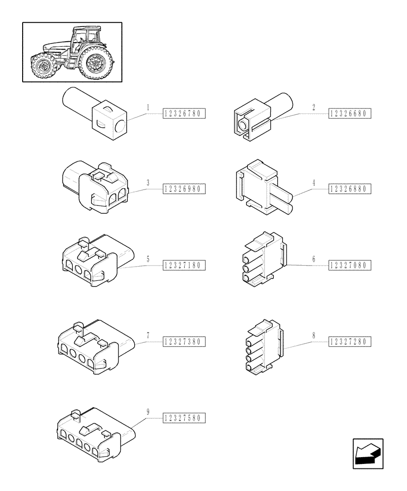 Схема запчастей Case IH JX70U - (1.77.0[03]) - CONNECTOR, CABLE TERMINAL (06) - ELECTRICAL SYSTEMS