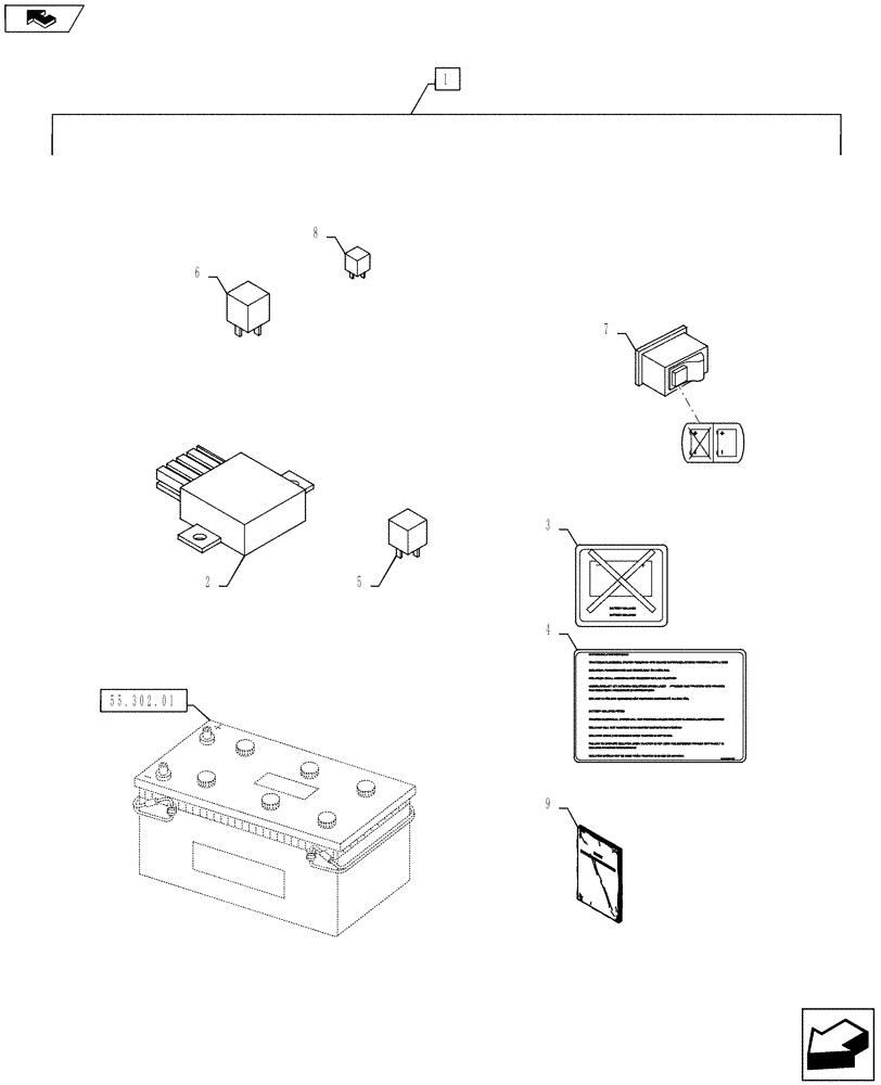 Схема запчастей Case IH PUMA 160 - (88.055.03) - DIA KIT, ELECTRONIC BATTERY ISOLATOR (88) - ACCESSORIES