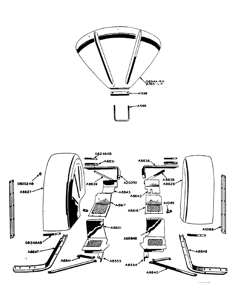 Схема запчастей Case IH 700 - (140) - FENDERS, FOR ALL BUT ORCHARD AND SPECIAL TRACTORS (06) - POWER TRAIN